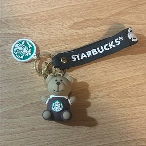 NWOT Starbucks Brown Bear Barista Keychain Bag Charm